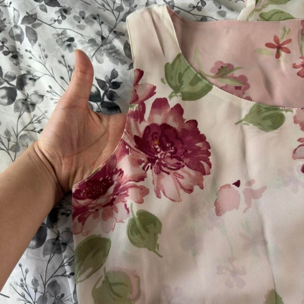 Vintage 2-in-1 Cottage Core Lightweight Floral Maxi Dress - Picture 4 of 8